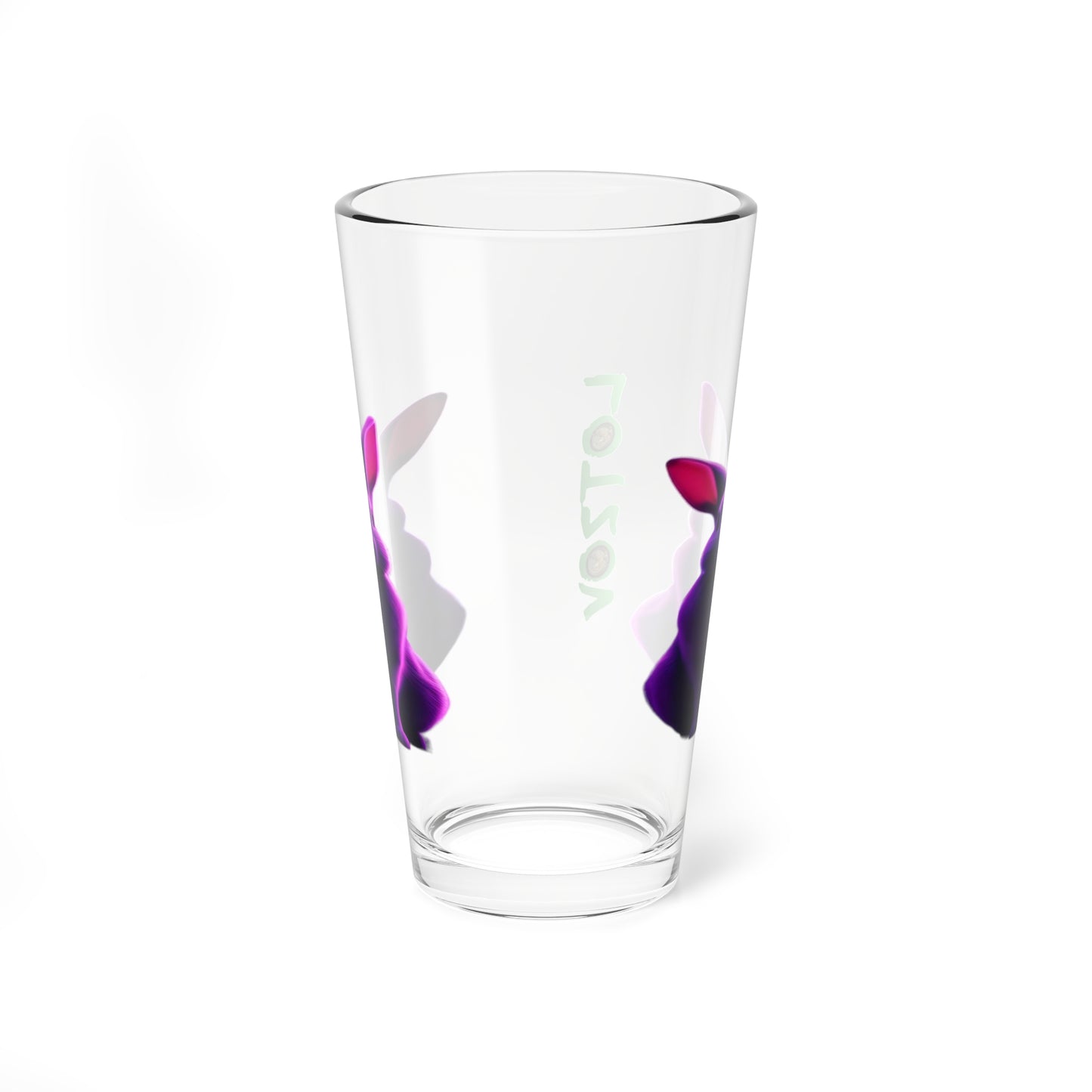 Purple Neon Bunny without Background | Glass