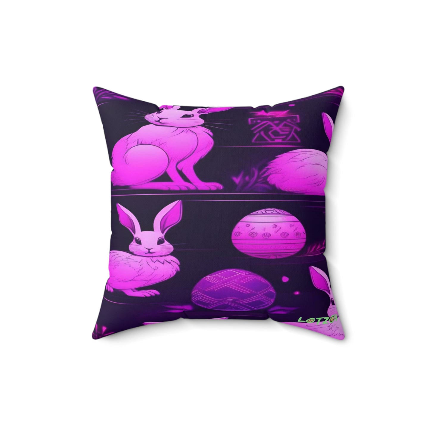 Purple Neon Easter Party | Pillow