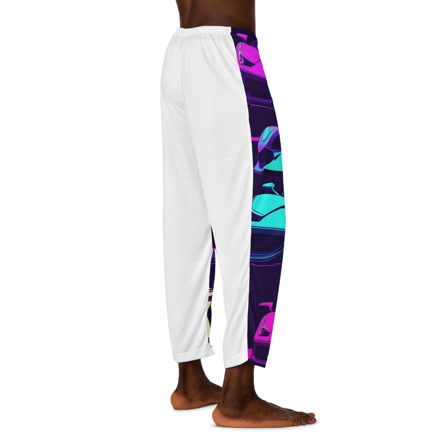 Colorful Ride (Neon Punk) in White | Men's Pajama Pants