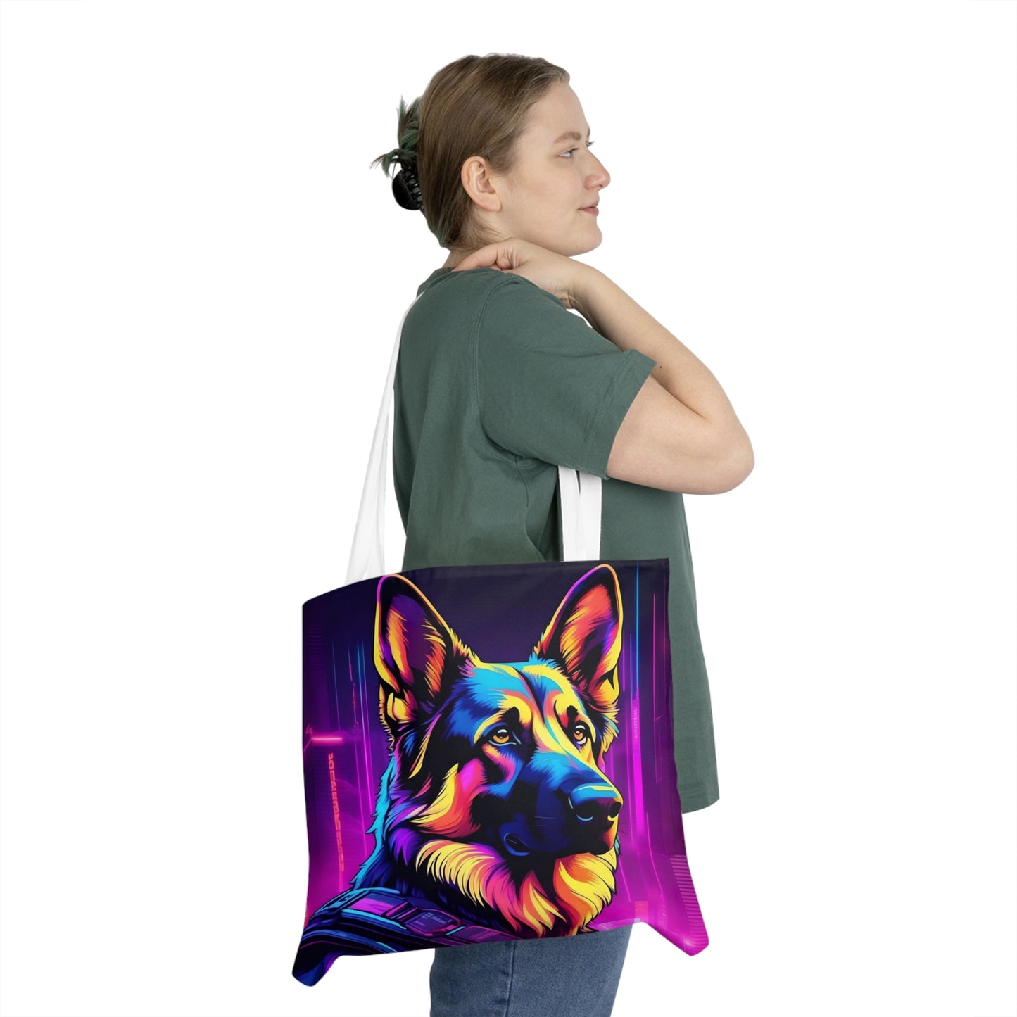 Neon Punk German Shepherd | Tote Bag