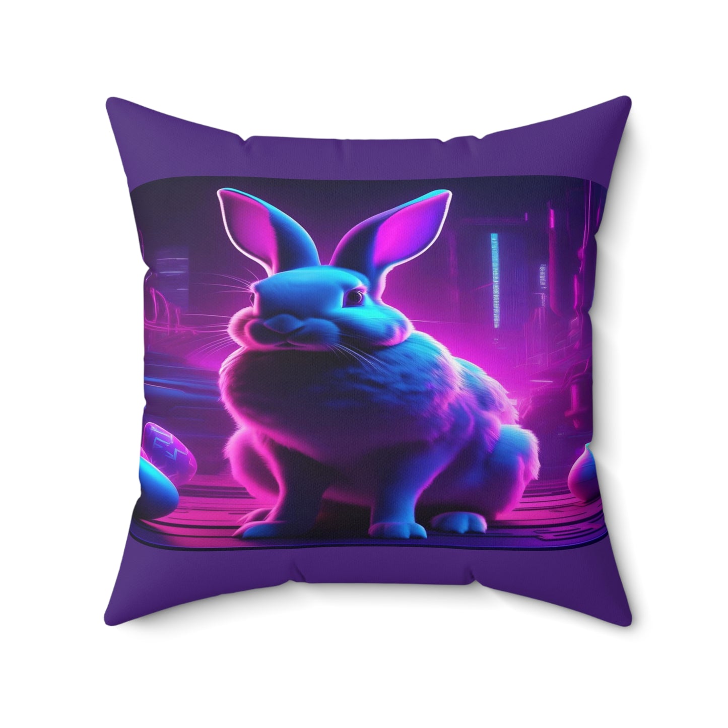 Purple Neon Easter with Happy Easter on the Back | Pillow