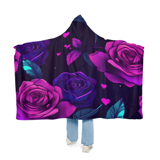 Purple Hearts & Roses | Snuggle Blanket