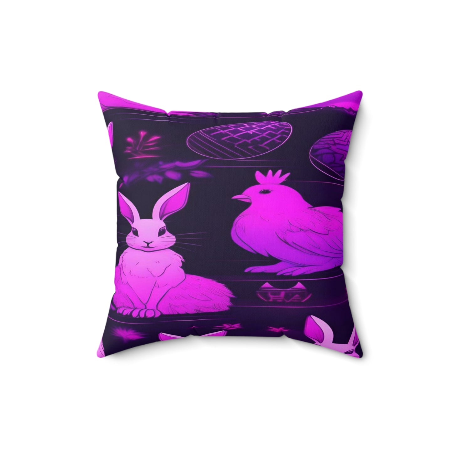 Purple Neon Easter Party | Pillow