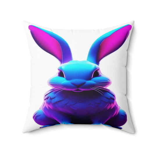 Purple Neon Easter Parade (in White) with Happy Easter | Pillow