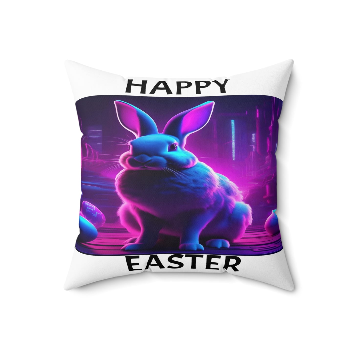 Purple Neon Easter with Happy Easter | Pillow