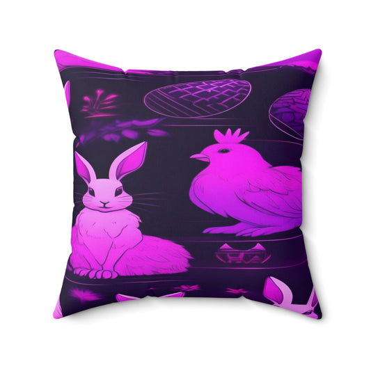 Purple Neon Easter Party | Pillow