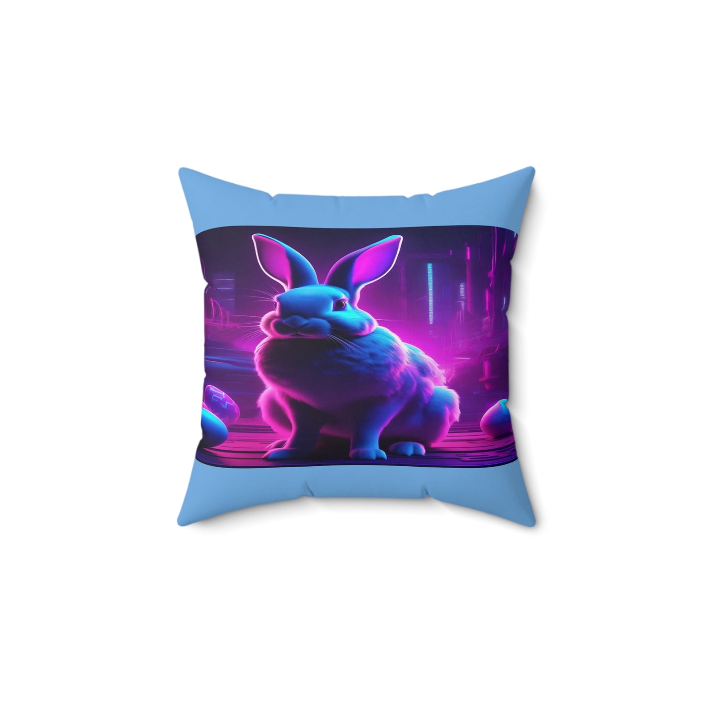 Purple Neon Easter in Blue | Pillow