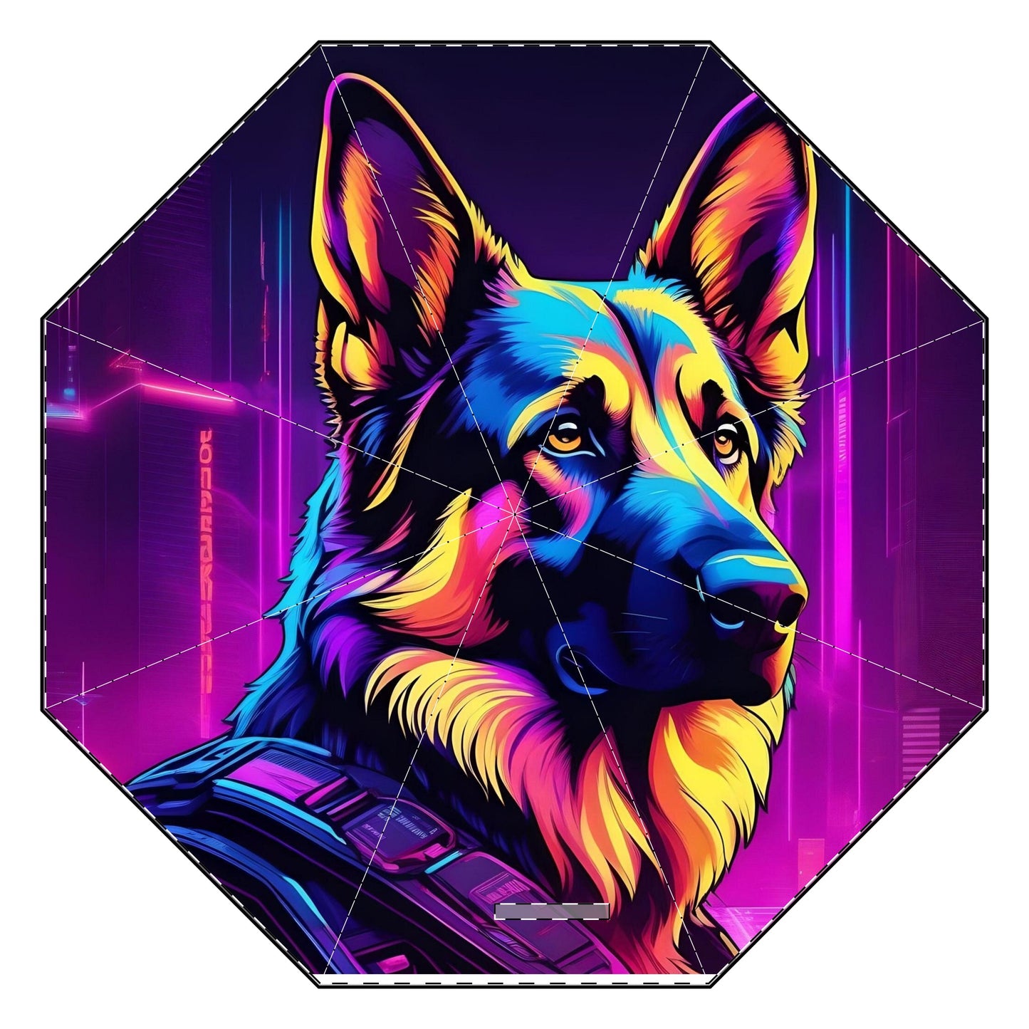 Neon German Shepherd Glow | Foldable Umbrella