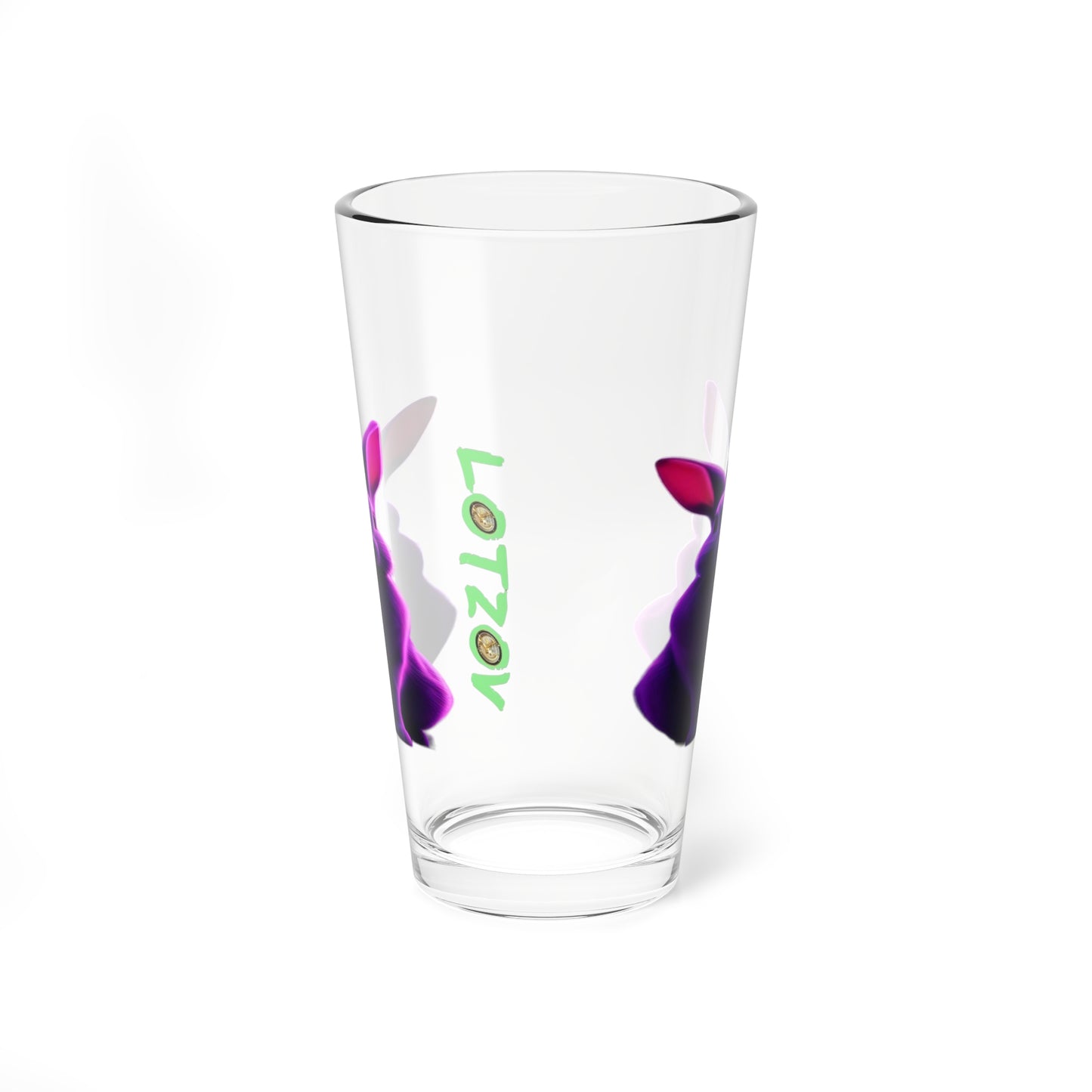 Purple Neon Bunny without Background | Glass