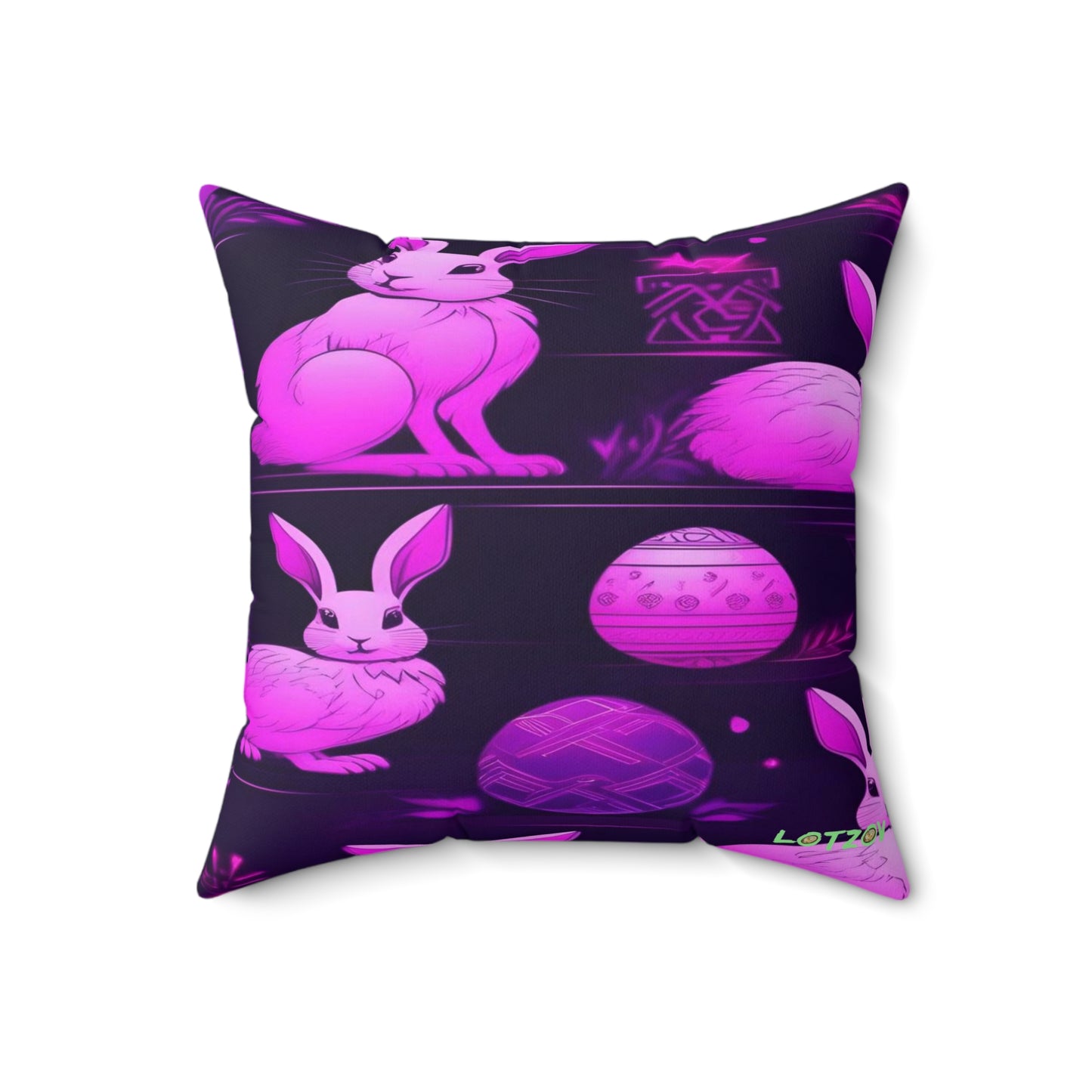 Purple Neon Easter Party | Pillow