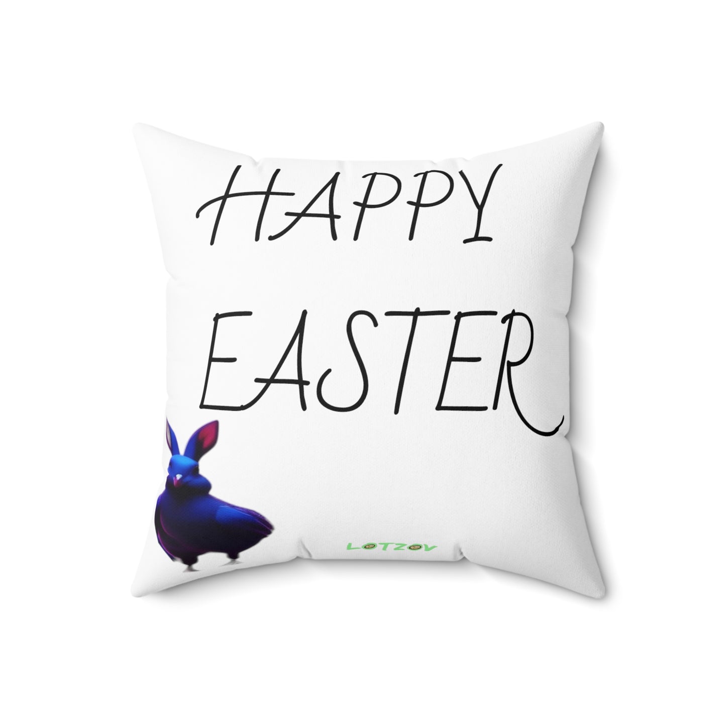 Purple Neon Easter Parade (in White) with Happy Easter | Pillow