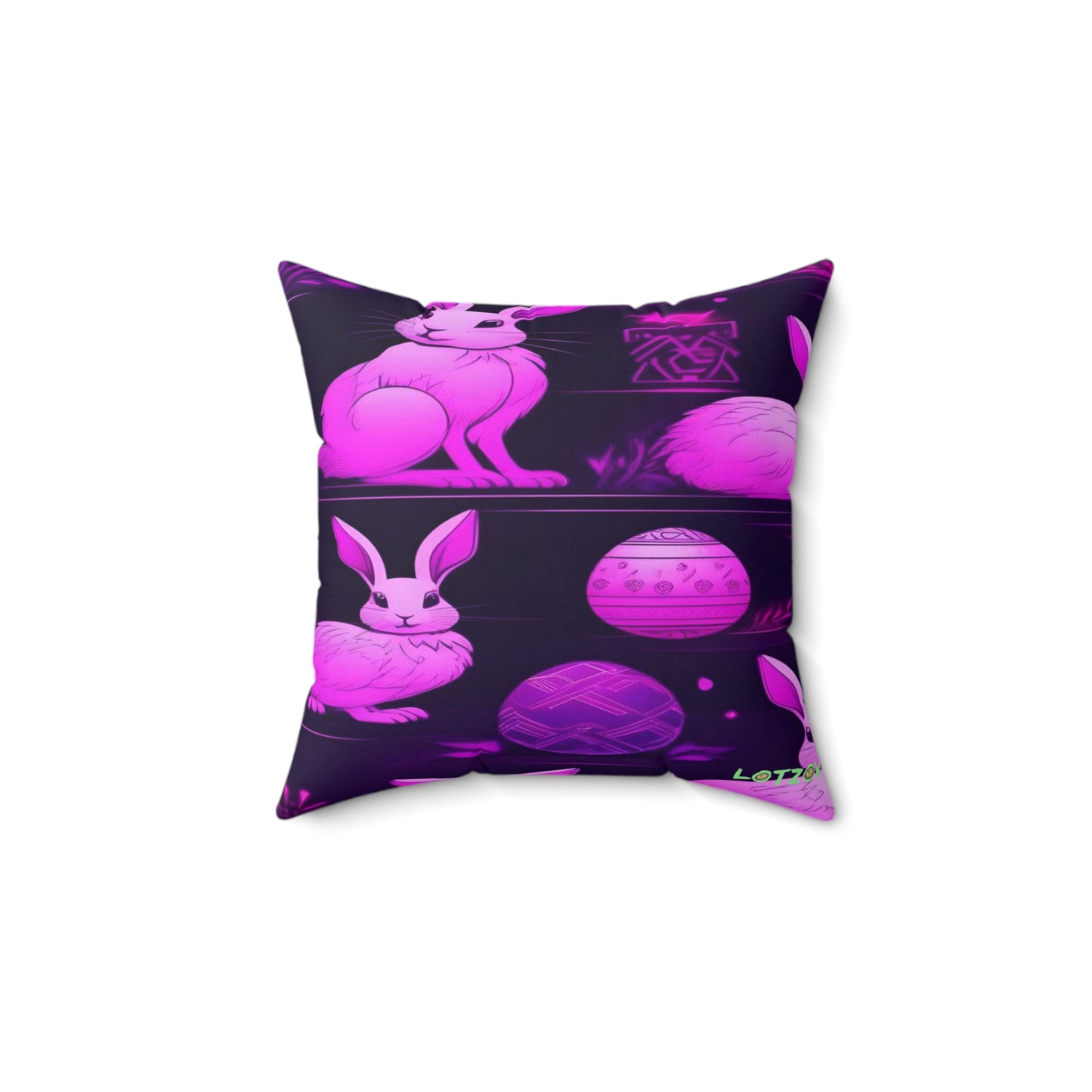 Purple Neon Easter Party | Pillow