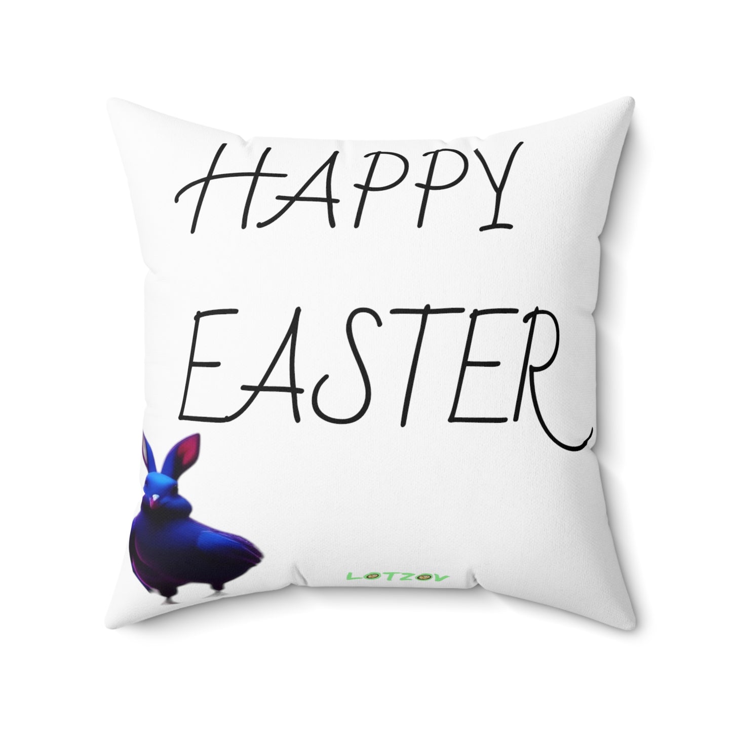 Purple Neon Easter Parade (in White) with Happy Easter | Pillow