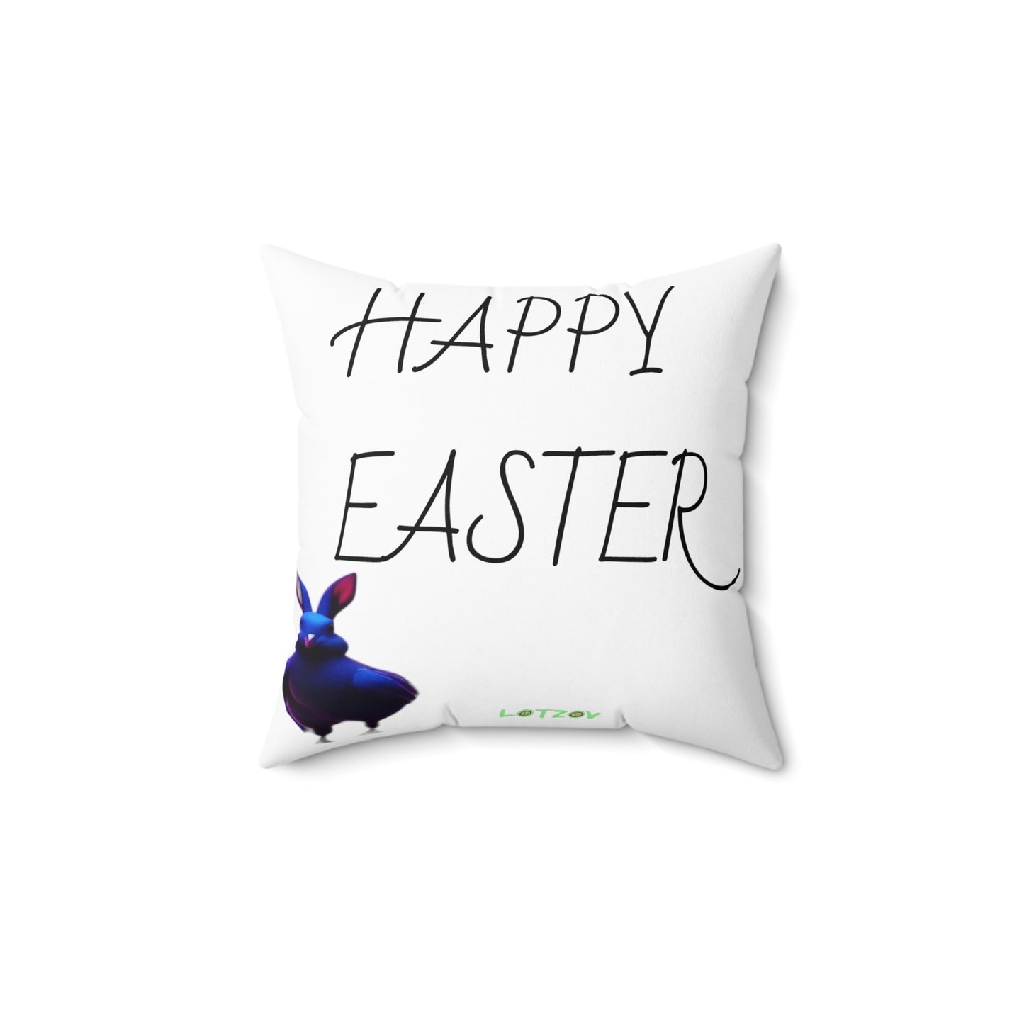 Purple Neon Easter Parade (in White) with Happy Easter | Pillow