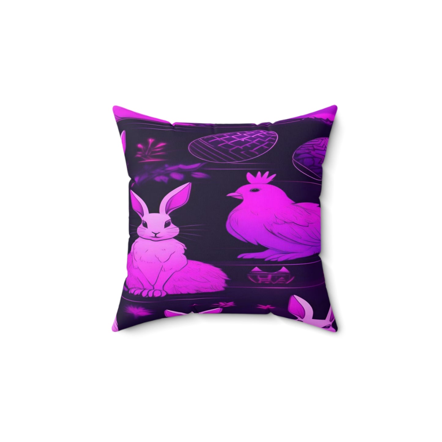 Purple Neon Easter Party | Pillow