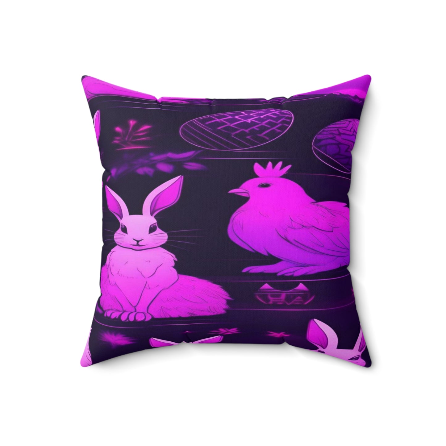 Purple Neon Easter Party | Pillow