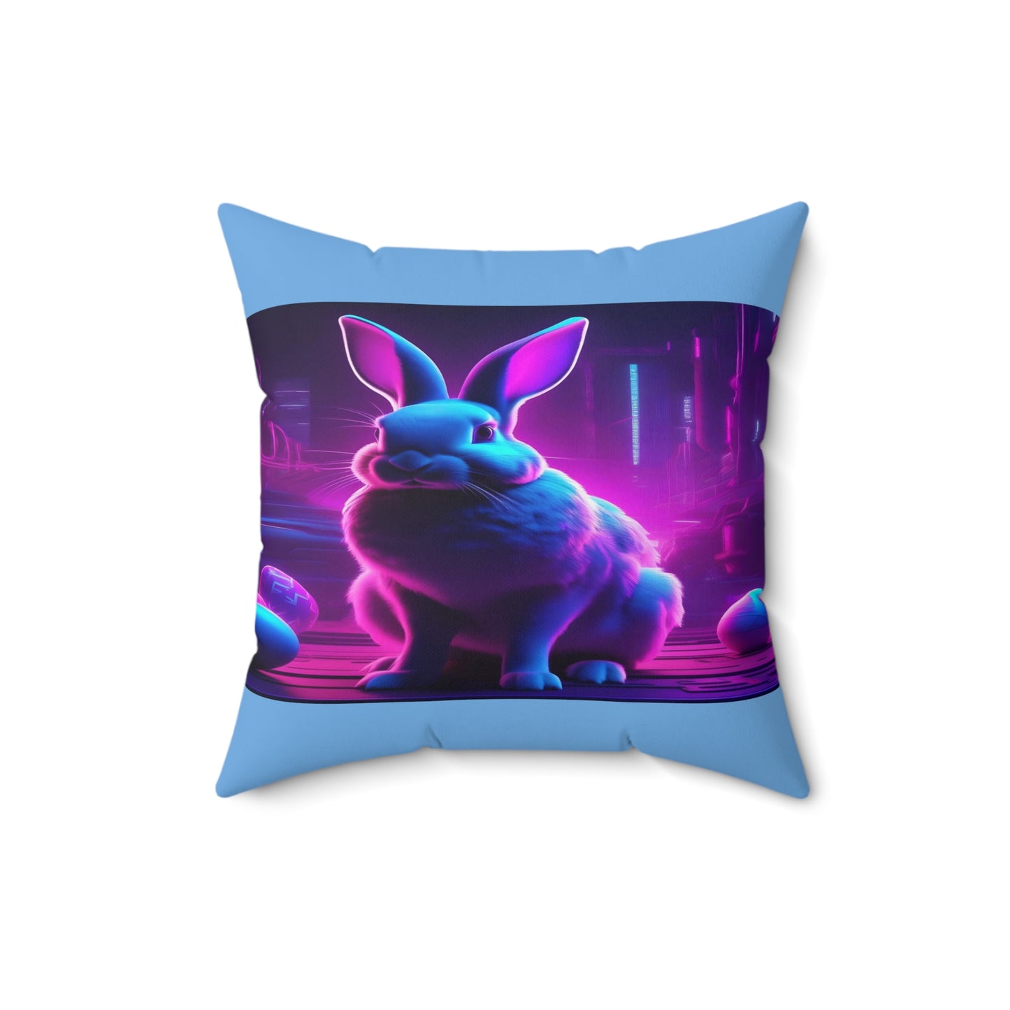 Purple Neon Easter in Blue | Pillow