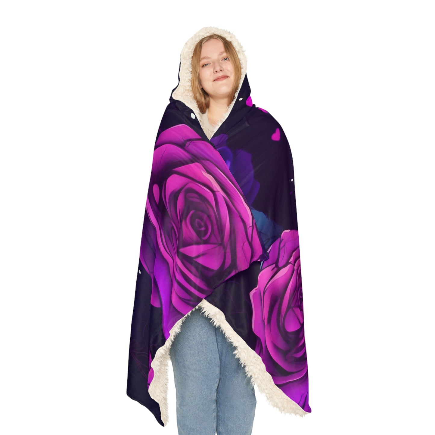 Purple Hearts & Roses | Snuggle Blanket