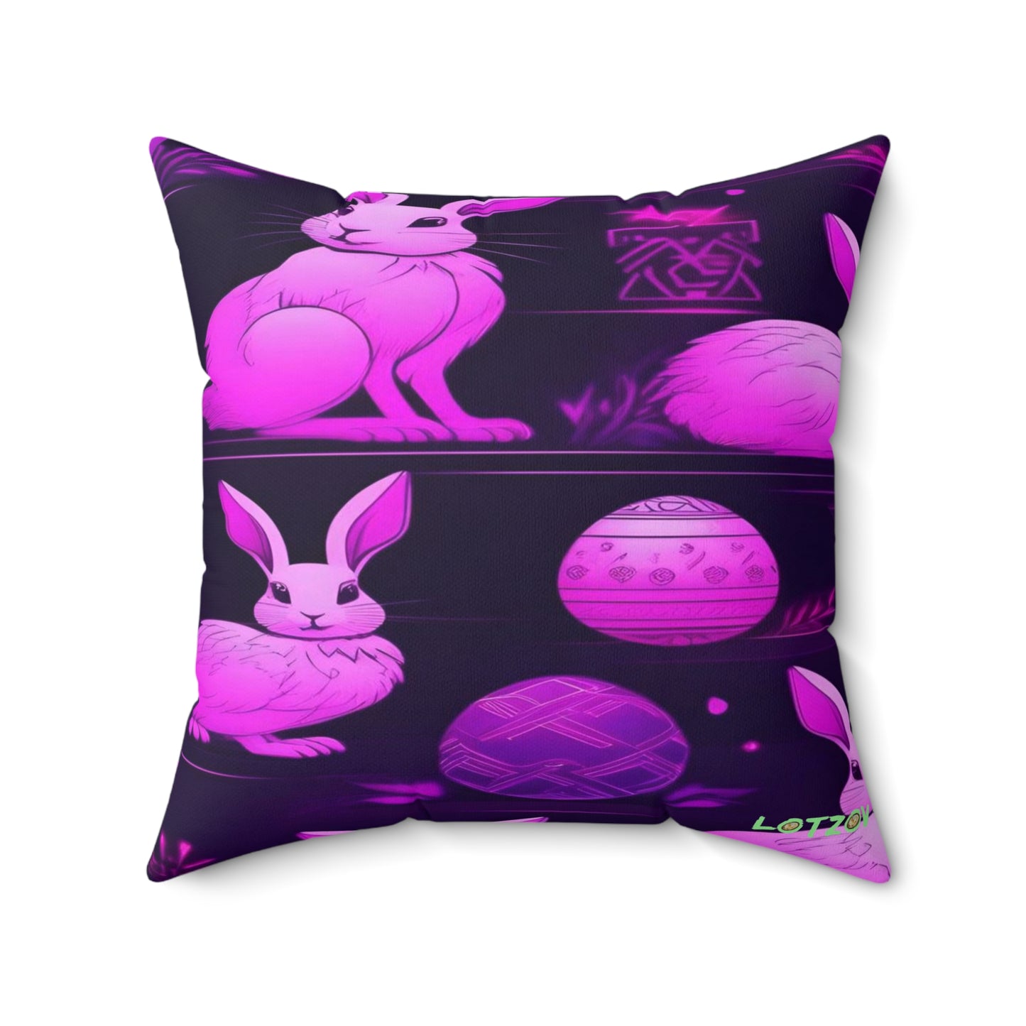 Purple Neon Easter Party | Pillow
