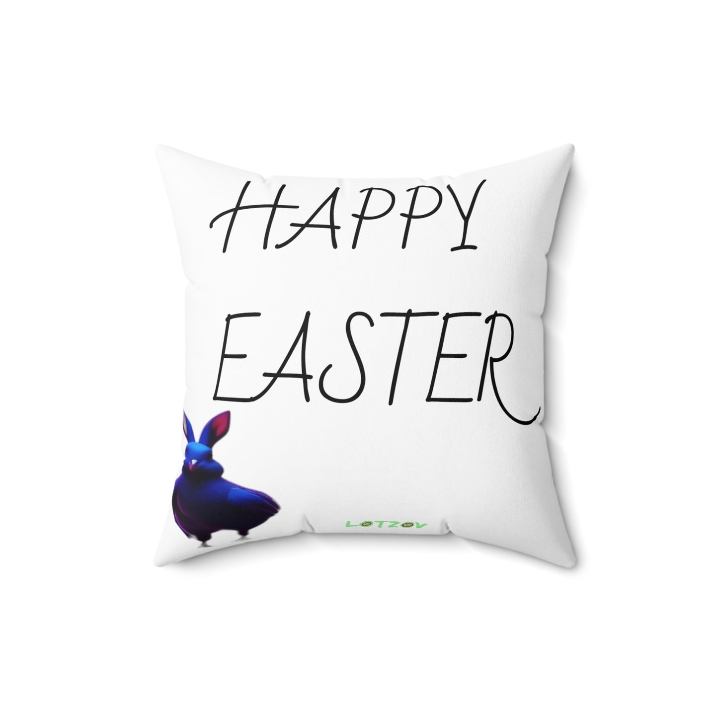 Purple Neon Easter Parade (in White) with Happy Easter | Pillow