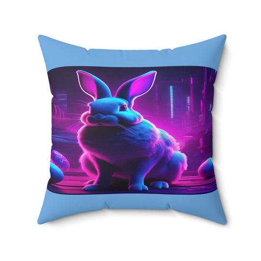 Purple Neon Easter in Blue | Pillow