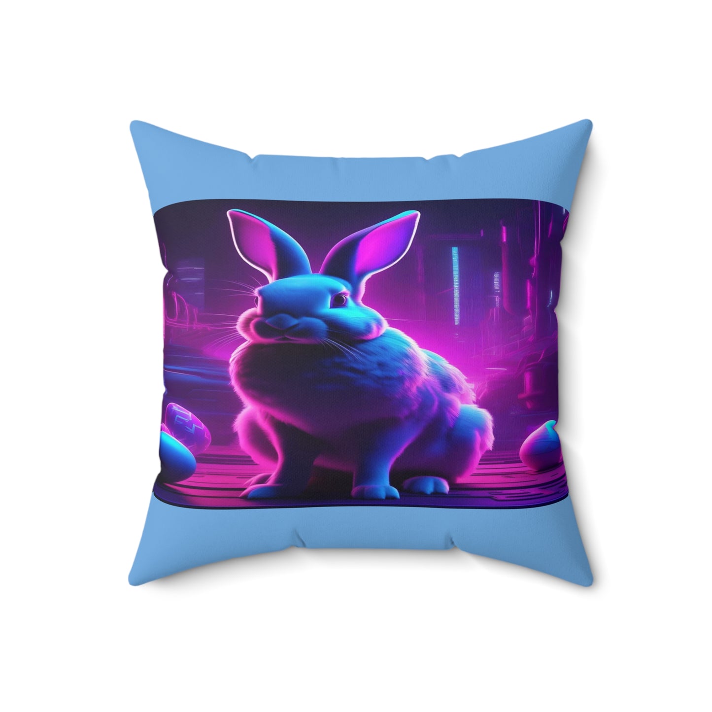 Purple Neon Easter in Blue | Pillow
