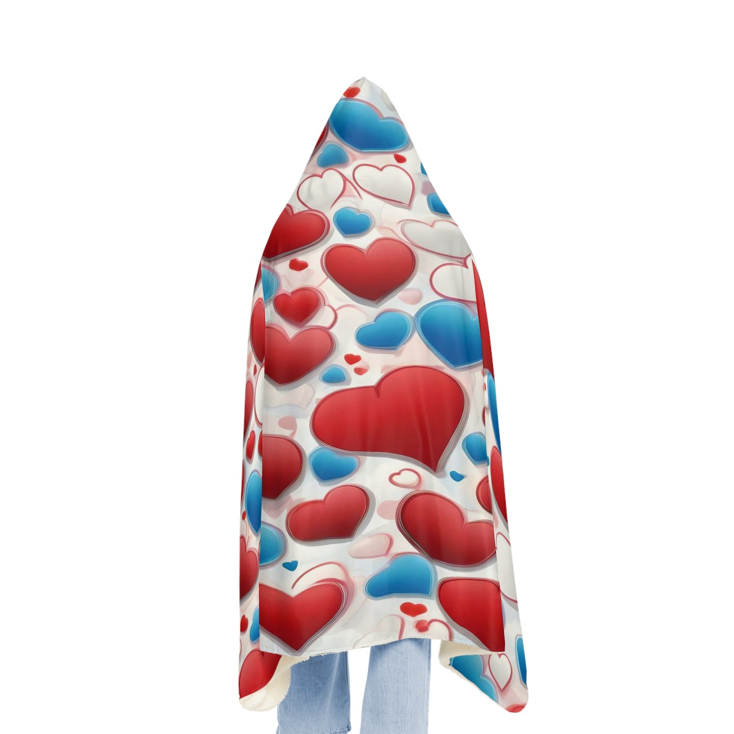 Blue, Red &nWhite Hearts | Snuggle Blanket