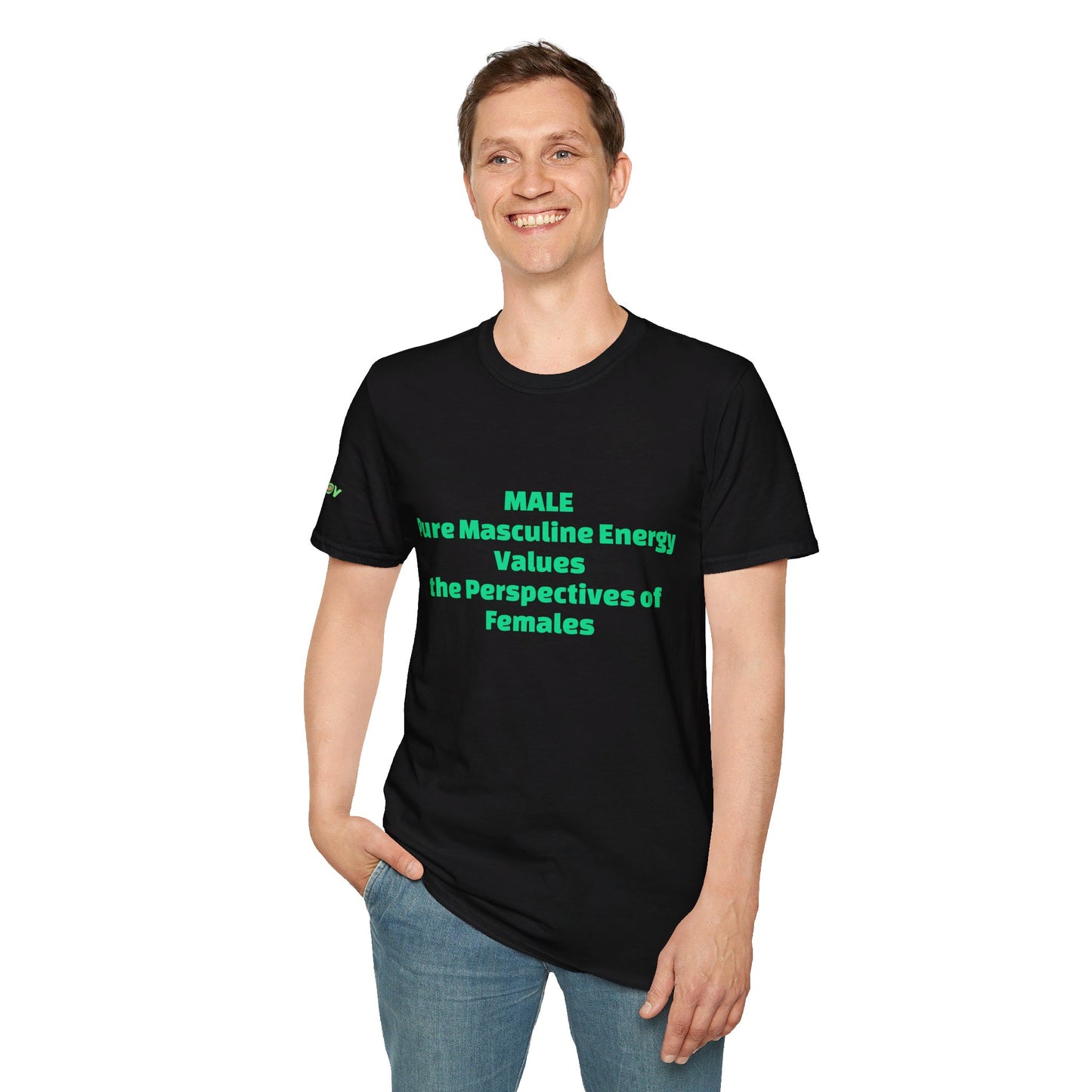 Male Pure Masculine Energy Values the Perspectives of Females | Men's T-Shirt