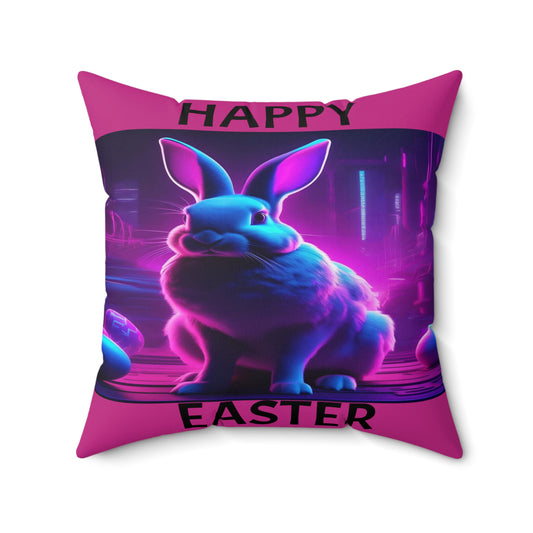 Purple Neon Easter (in Pink) with Happy Easter | Pillow